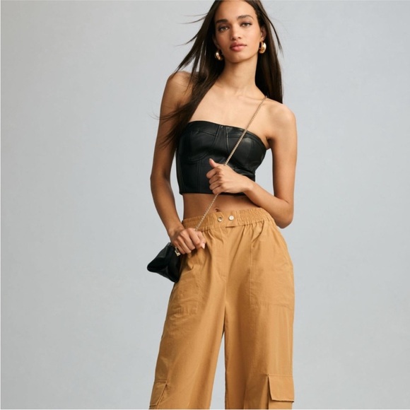 Anthropologie Pilcro cargo parachute pants small khaki tan skater urban casual - Picture 4 of 14